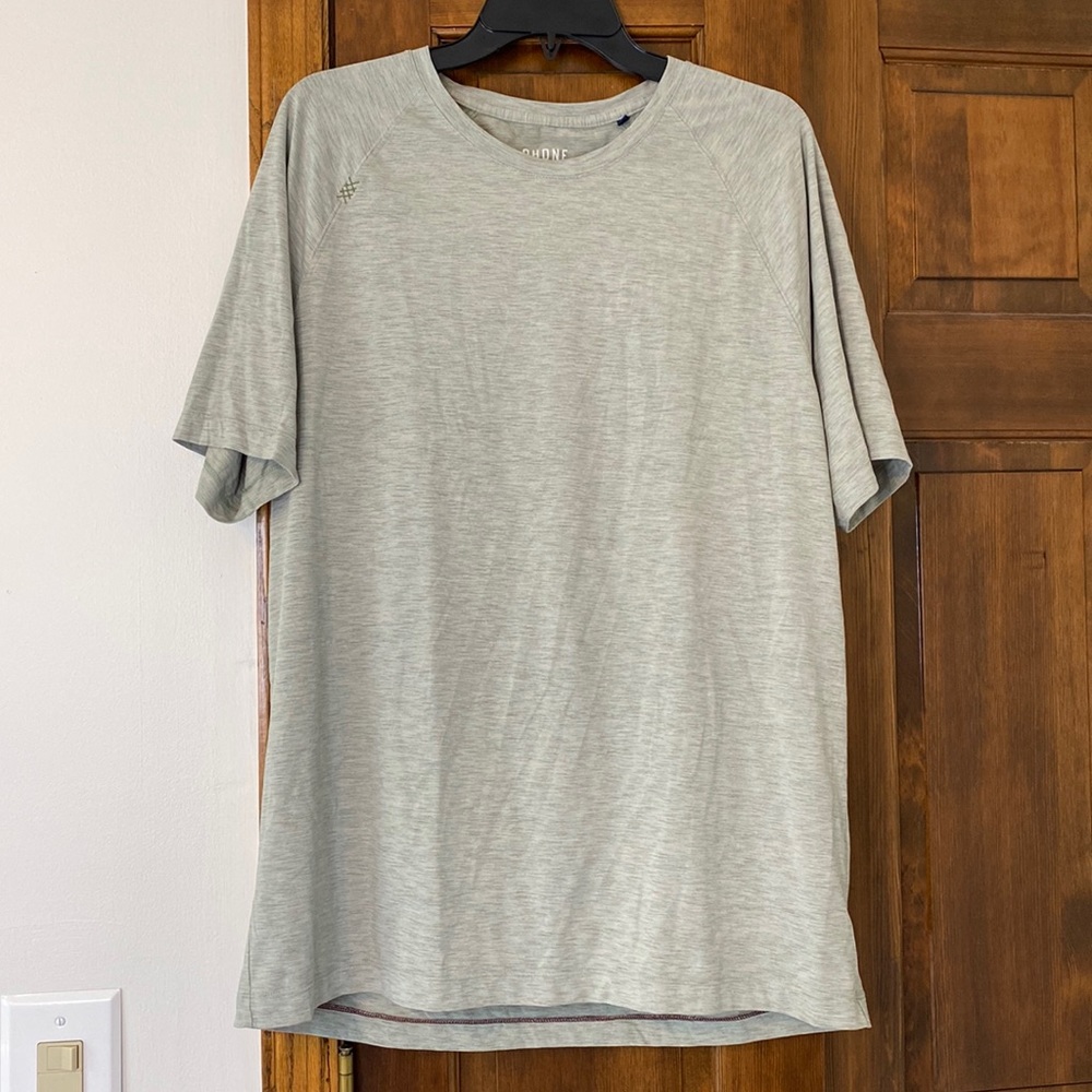 RHONE Light Heather Grayish-Green Short Sleeve Men's Tee